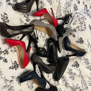Elegant Women's High Heels - Black, Red, and Navy